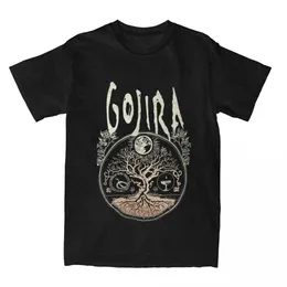 Męskie koszulki Rock Metal Band Gojiras Mens and Women T-shirts Merch Retro T-shirts Cotton Summer Clothingl2405