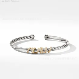 ブレスレットデザイナーDavid Yurma Bracelet Woman Luxury Charm Bracelet Fashion Popular 5a Zircon Twisted Wire Open Bracelet