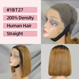 Wig di pizzo in pizzo marrone medio medio brobohair bobo frontale parrucca di bocce capelli capelli umani capelli veri coprifulici