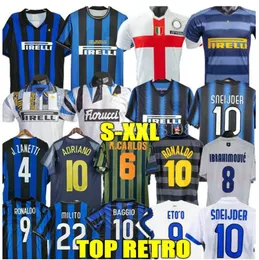 النهائيات 2009 ميليتو Sneijder Zanetti Retro Soccer Jersey Eto'o Football 97 98 99 01 02 03 Djorkaeff Baggio Adriano Milan 10 11 07 08 09 Interistuta Zamorano 88