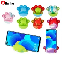 New Toys Mobile Phone Holder Push Bubble Adult Stress Relief Squeeze Toy Toy Antistress Popit Presente de Natal mole mole para a festa 4516051