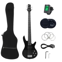 Guitar 5 Strings Bass Guitar 24 Frets Maple Body Neck Electric Bass Guitarra With Bag Amp Tuner Necessary Guitar Parts & Accessories