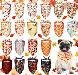 20 pacotes de Ação de Graças Dog Bandana Fall Autumn Pet Bandana para Dog Turkey Pumpkin Dog Triangle Sconst para pequenos gatos de estimação médio192217