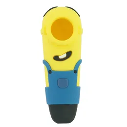 Hot Selling New Nlatinum Grade Silicone Pipe Minion Silicone Hand Pipes Length 103.8mm Cartoon Little Yellow Man Silicone Pipes smoking Accessories
