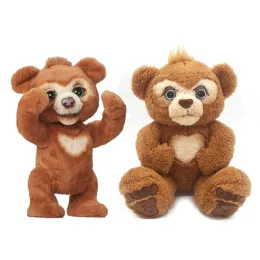 Miniaturas 40/25cm Brinquedos de urso fofos para crianças curiosas ursos interativos brinquedos de pelúcia carregada urso fofo urso de ano novo brinquedos para meninas