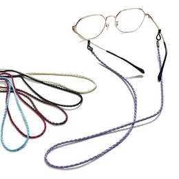 안경 체인 화려한 가죽 안경 넥 스트랩 끈 로프 밴드 가죽 안경 조절 가능한 엔드 안경 홀더 안경 액세서리