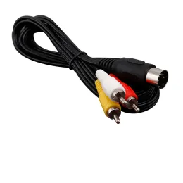 Kablar 3RCA 1,8 m 3 -stift Ljudvideo AV -kabel för Sega Genesis 1 Spel A/V -anslutning Adaptertråd