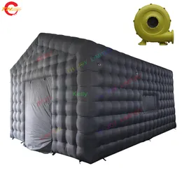 USA fördern Outdoor -Aktivitäten 5x4m/6x4m aufblasbarer Nachtclub Zelt kommerzielle schwarze Disco Cube Party Zelt kommen mit Gebläse