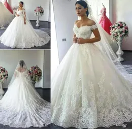 Maniche a berretto arabia modeste economiche abiti da sposa da sposa da spalla Appliques in pizzo Dubai in pizzo più size in tribunale formale da sposa formale GO7627385