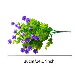 装飾的な花の花輪1バンドル人工花屋外UV抵抗性緑の低木植物