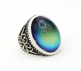 Fastory Awesome Farbwechsel Ring Emotion Feel echte antike versilberte Stimmungsringe Schmuck MJRS0521373339