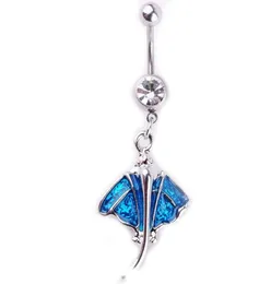 Navel Bell -knappringar D0905 Belly Ring Clear Color Drop Leverans smycken Body DHGARDEN DHF4C2262930