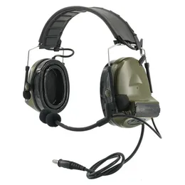 Redução de ruído ativo de faixa de cabeça destacável CoAMTAC Proteção auditiva ComTAC II Airsoft fone de ouvido para caçar fones de ouvido 240507