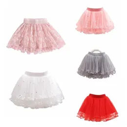 Tutu Dress Baby Red Tutu Pearl Kids Etek Kızlar için D240507