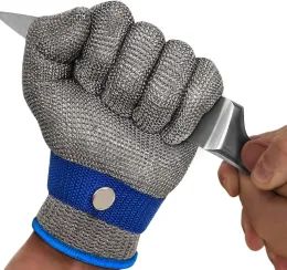 Rękawiczki wycięte rękawiczki ze stali nierdzewnej MESH Rękawice Metalowe działające bezpieczeństwo rzeźnia z blachy rzeźnika kroja żelazna rękawiczka z rybacką