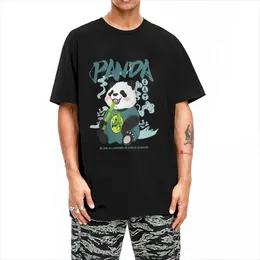 Herr t-shirts anime panda tryck t-shirt kawaii retro populär t-shirt kort ärm bra t-shirt sommar bomull o-hals plus size topl2405
