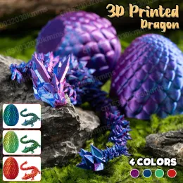 Miniatyrer 3D -tryckt artikulerad Dragon Rotatable och Poserable Joint 3D Dragon Toy Mystery Dragon Egg Fidget Surprise Toy for Autism ADHD