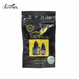 Cílios 1 garrafa 5ml Lady Black Cylelash Cola cola de secagem rápida cola de extensão de cílios falsos ao longo de 6 semanas com rótulo de segurança