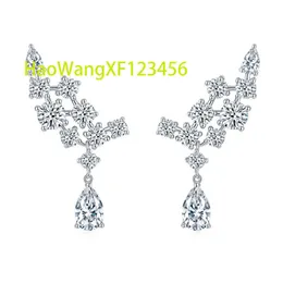 Ruizuan Fashion Jewelry Earrings Silver 925 Water Drop 1 Carat Moissanite Diamond Luxury Earrings 18k Gold Plated