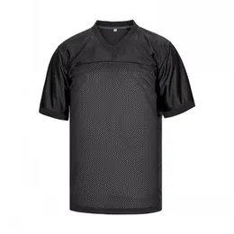 カレッジフットボールジャージーの男性ストライプ半袖ストリートシャツブラックホワイトスポーツシャツxax0507001