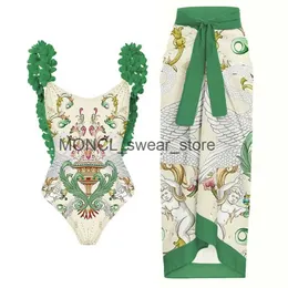 Women's Swimwear Newly arrived push up womens bikini set in 2023 floral printed pleated shoulder strap swimsuit Brazil Biquini H240507