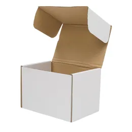 Corrugated Paper Boxes 6x4x4" White Outside and Yellow Inside 50PCS/Dozen