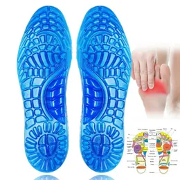 Sport Running Silicone Gel Insoles For Man Women Cuttable Elastic gel Shoes Sole Shock Absorption Pads 240506