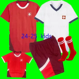 Switzerland Soccer Jerseys 2024 Euro Cup SWISS National Team ELVEDI AKANJI ZAKARIA SOW RIEDER EMBOLO SHAQIRI home away Football shirts kids Size 16 - 4XL