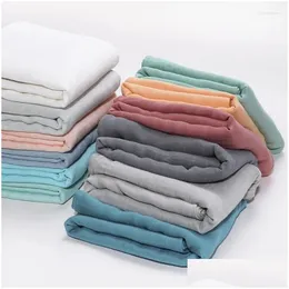 Decken wickeln 70% Bambus 30% Baumwolle Babydecke ddle Wrap Sleepsack Soild Color Bad Handtuch Kleidung für geborene Duschgeschenk Tropfen del dhdem