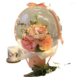 Party -Dekoration 1/2/3pcs 20 cm breiter Hals 30 -Zoll PVC Transparent Ballon Bouquet Blumengeschenkverpackung Geburtstagdekoration Hochzeit Engagement