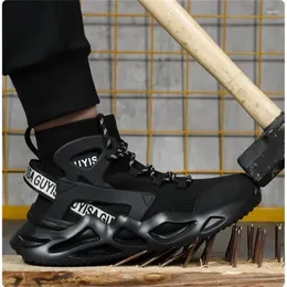 Casual Shoes Safety Boots Men arbetar anti-smashing ståltå oförstörbar manlig skor lättvikt plus storlek 35-48