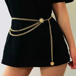 Altri accessori di moda Nuovo designer di lusso Fashion Brand Womens Metal Chain Cint Gold Coin personalizzato Hip Hop Hop Womens Nappel Cinture Ceinture J240518