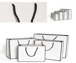 DHL Ship Kraft Paper Paper Frace Bags White Card Bagging Bag Adverting Fashion Storage Party Handbag Form