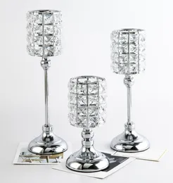 Creativity Crystal Candle Holder Retro Metal Vertical Candlestick Wedding Christmas Holiday Home Decoration Candelabrum Gift2136082