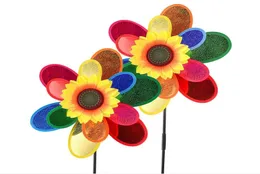 Trädgårdsdekorationer Rainbow Pinwheels Whirligig Wind Spinner Stora väderkvarnar Toys For Yard Lawn Art Decor Baby Kids Toy6285991