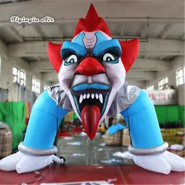 wholesale Giant Outdoor Halloween Inflatable Clown Head Model Arched Door 5m 16.4ft Air Blown Devil Archway With Demon Skull Replica For Entrance Decoration