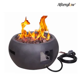 Afterglow 22 pollici rotondo firepit nero 40.000 btu cemento propano firepit