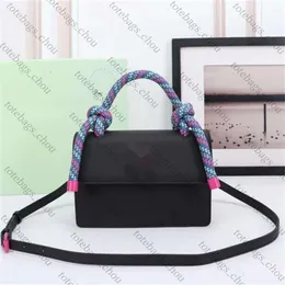 Designer Bags Luxury Handbag New 2024OffWhite Woven Rope Arrows Jitney One Shoulder Gitney Handheld Crossbody Small Square Bag Ow Womens Totebag Factory Sale Sale