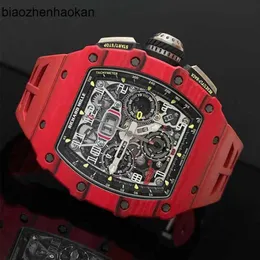 Milles Richamills Watch Menens -Serie RM1103 Red Magic NTPT Limited Edition Tourbillon Full Hollow Automatic Mechanical Set