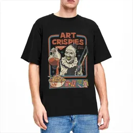 Men's T-Shirts Art Crispies Terrifier Clown Shirt Apparel Men Womens Pure Cotton Fashion Retro Horror T Shirt Clothes Graphic Printing T240506