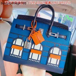 Дизайнерские сумки женские сумочки Дом сумки Pegihome Peiges Частная рука сшита кожи и крышка кожи крокодила 20 см. Небольшой