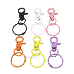 Keychains Lanyards 50pcs/lot Split Key Ring 30mm Color Paint Lobster Clasp Key Chain Clasps for Christmas Halloween Diy Keychains Making