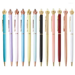 Cute Kawaii Diamond Crown Ballpoint Pens For School Office Supplies Writing Stationery