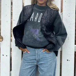 女性のパーカーaichミラーレターグラフィックプリントスウェットシャツ女性冬の長袖