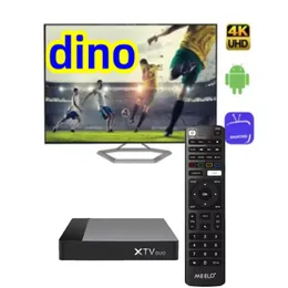 Wholesale Meelo XTV Duo TV Box Android 11 Amlogic S905W2 Quad Core 100M Ethernet Dual WiFi Media Player Box Add Dino 12m for USA Canada Arab Britain