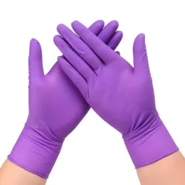 Handschuhe Nitrilhandschuhe 50/100pcs Pink Purple Pulverfree Allergie freien Einweghandschuhen Gummi -Handarbeit Handschuhe Mechaniker Küche Schönheit