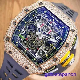 Minimalist RM Armband Uhr RM11-03 Serie RM1103 18K Roségold Original Diamant Set Chronograph Uhr