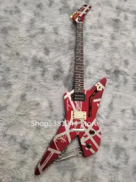 Gitarre gestreifte Serie Red Shark Kram E -Gitarre mit offener Zebra -Pickups Maple Fretboard 5150 Model Gitarre