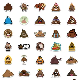 Car Stickers 60Pcs Physical Funny Poop Non-Random For Bike Lage Sticker Laptop Skateboard Motor Water Bottle Snowboard Wall Decals Kid Dhq3M