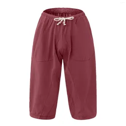 Męskie spodnie Summer moda Trend bawełniane spodnie lniane stałe kolor swobodny legginsy Oficjalny sklep Ropa de Mujer